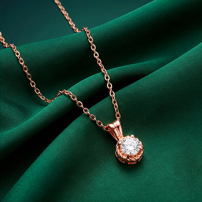 Rose Gold Aurelia Flower Pendant with Link Chain