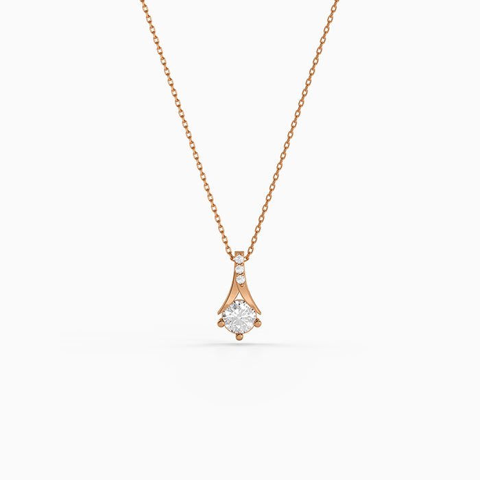Rose Gold Velvet Aura Pendant with Link Chain