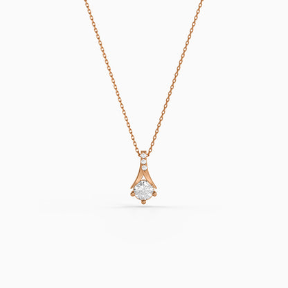 Rose Gold Velvet Aura Pendant with Link Chain