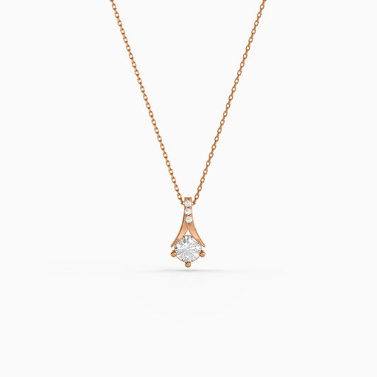 Rose Gold Velvet Aura Pendant with Link Chain