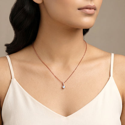 Rose Gold Velvet Aura Pendant with Link Chain