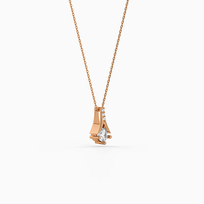 Rose Gold Velvet Aura Pendant with Link Chain
