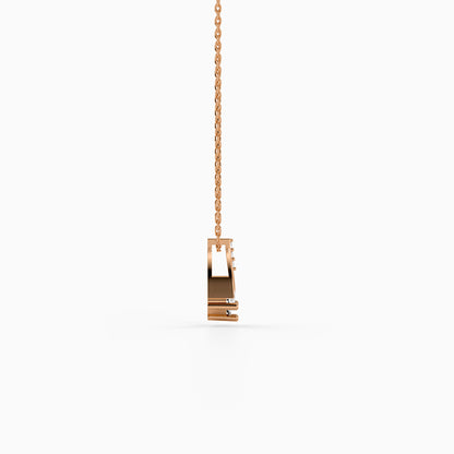 Rose Gold Velvet Aura Pendant with Link Chain