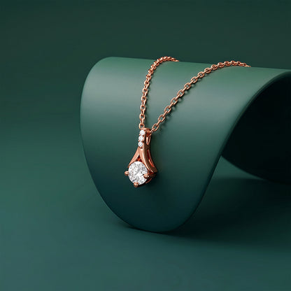 Rose Gold Velvet Aura Pendant with Link Chain
