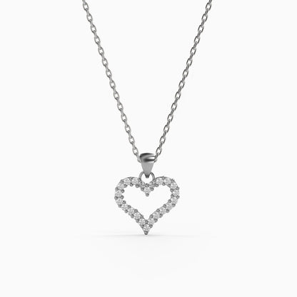 Silver Eternal Heart Pendant with Link Chain