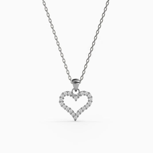 Silver Eternal Heart Pendant with Link Chain