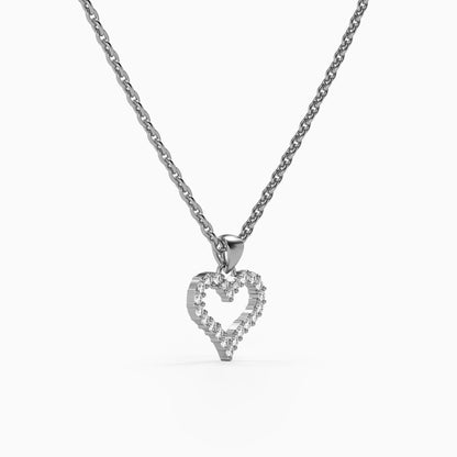 Silver Eternal Heart Pendant with Link Chain