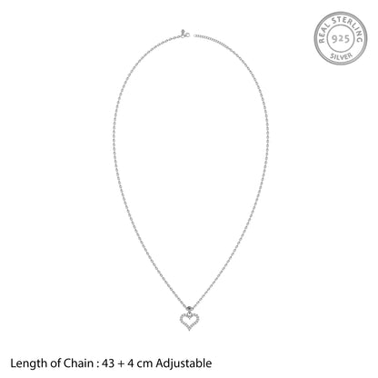 Silver Eternal Heart Pendant with Link Chain