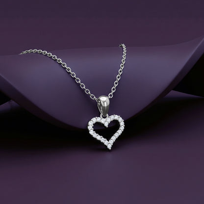 Silver Eternal Heart Pendant with Link Chain