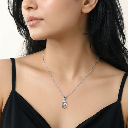 Silver Ganapati Ji Pendant with Link Chain