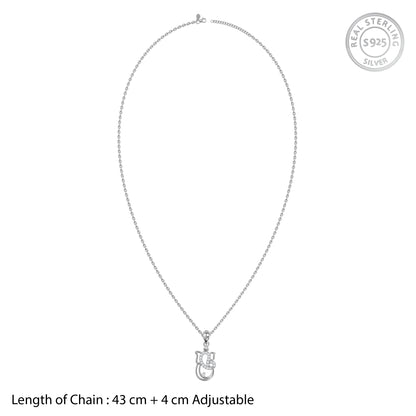 Silver Ganapati Ji Pendant with Link Chain