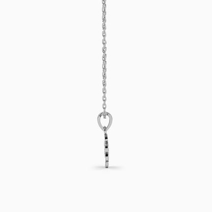 Silver Starlit Floral Pendant with Link Chain