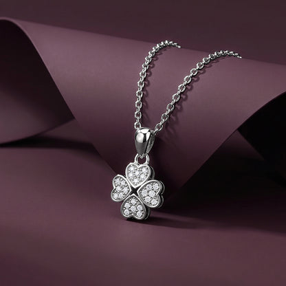 Silver Starlit Floral Pendant with Link Chain