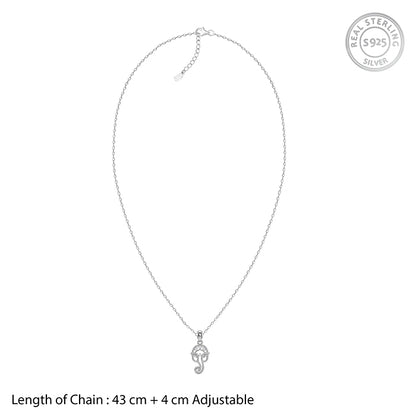 Silver Ekadantaya Pendant with Link Chain