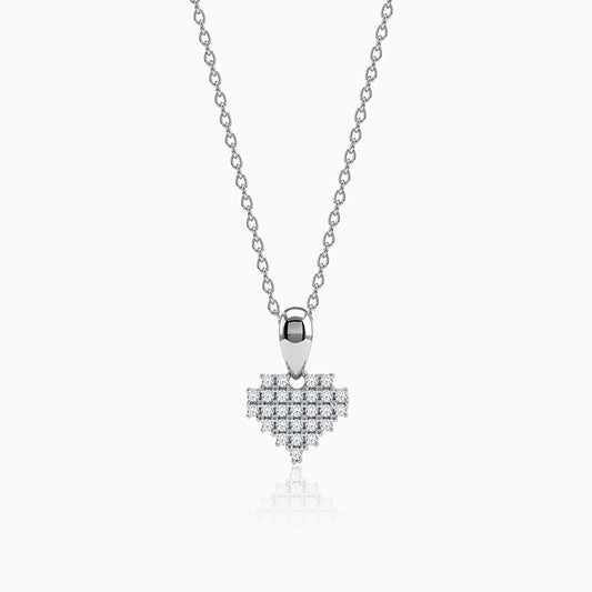 Silver Soft Love Pendant with Link Chain