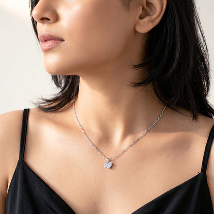 Silver Soft Love Pendant with Link Chain