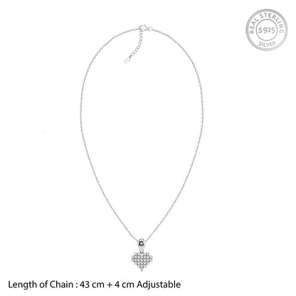 Silver Soft Love Pendant with Link Chain