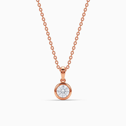 Rose Gold Circle of Glow Pendant With Link Chain