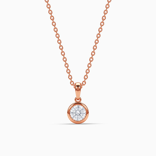 Rose Gold Circle of Glow Pendant With Link Chain