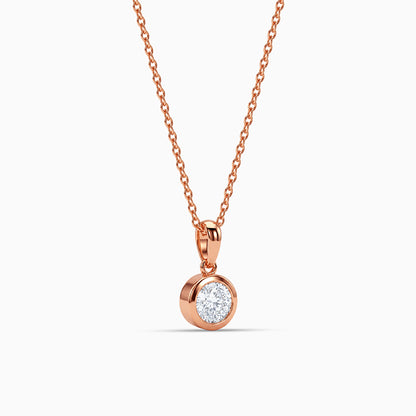Rose Gold Circle of Glow Pendant With Link Chain