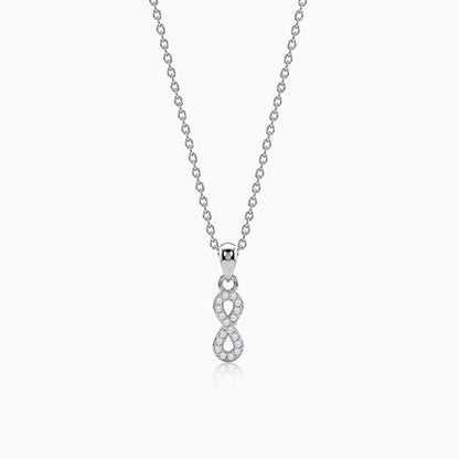 Silver Infinity Kiss Pendant with Link Chain