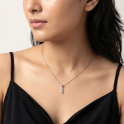 Silver Infinity Kiss Pendant with Link Chain