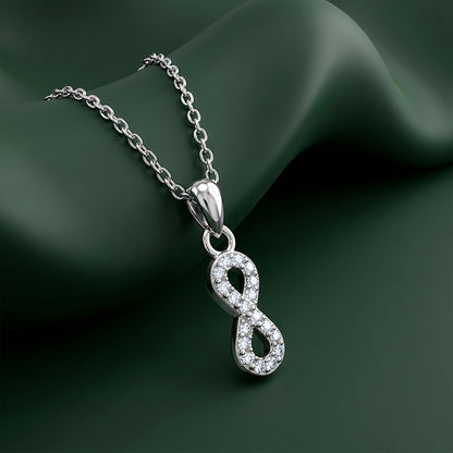 Silver Infinity Kiss Pendant with Link Chain