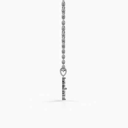 Silver Celeste Floral Pendant with Link Chain