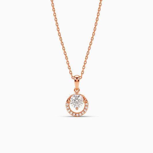 Rose Gold Styling Look Pendant With Link Chain