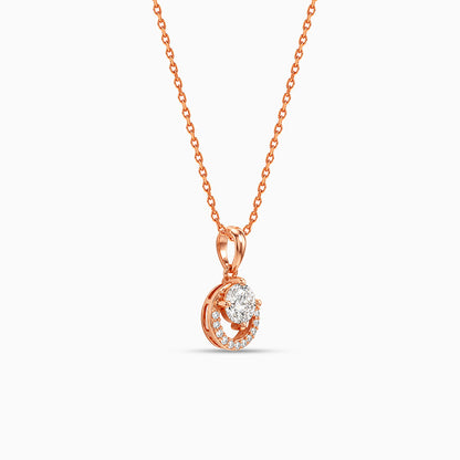 Rose Gold Styling Look Pendant With Link Chain