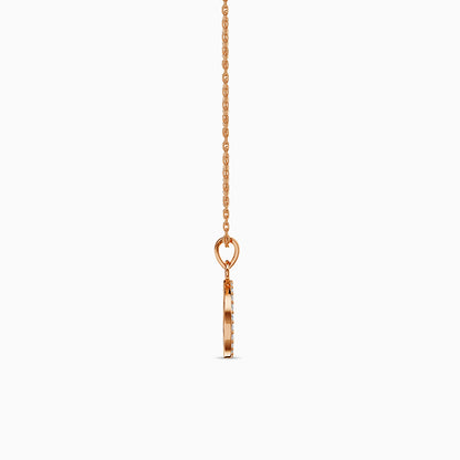 Rose Gold Moonline Tree Pendant with Link Chain