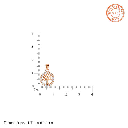 Rose Gold Moonline Tree Pendant with Link Chain