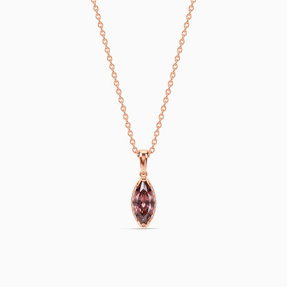 Rose Gold Marquise Grace Pendant With Link Chain