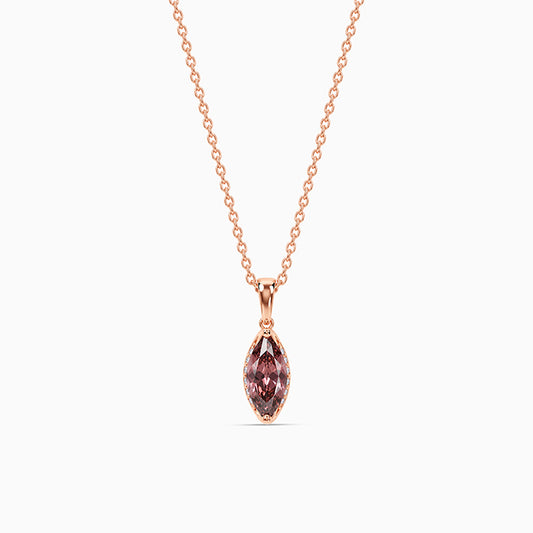 Rose Gold Marquise Grace Pendant With Link Chain