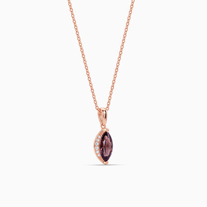 Rose Gold Marquise Grace Pendant With Link Chain