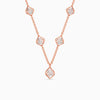 Dual Tone Petal Frame Silver Necklace