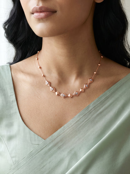 Dual Tone Clarine Silver Necklace