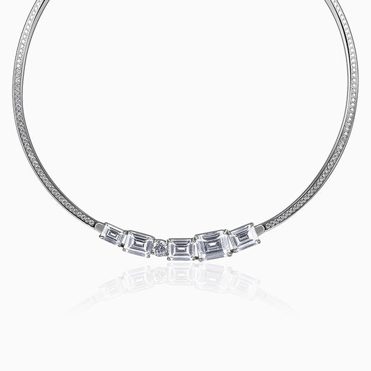 Silver Glam Choker Necklace