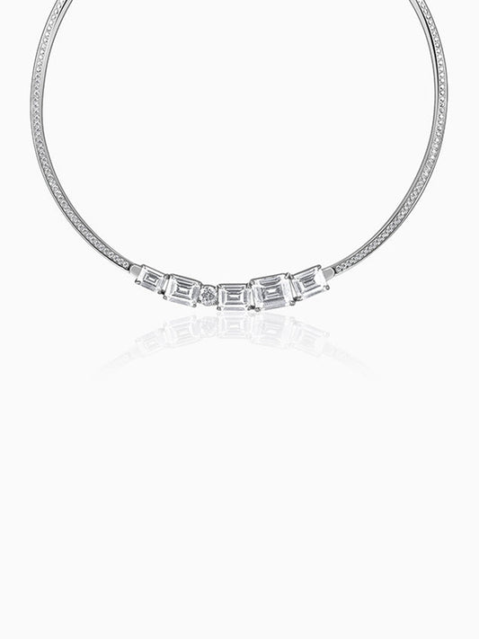 Silver Glam Choker Necklace