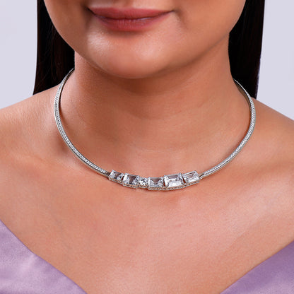 Silver Glam Choker Necklace