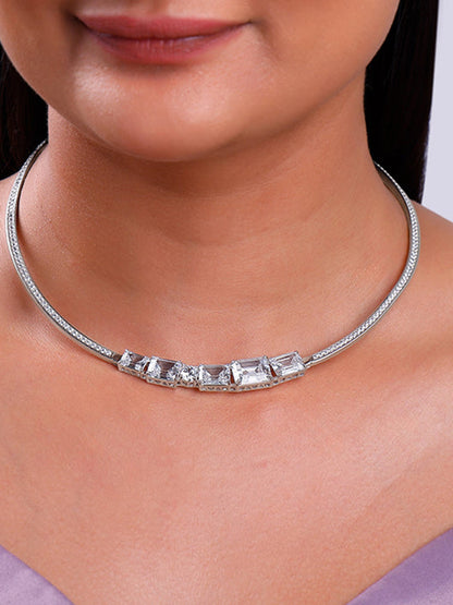 Silver Glam Choker Necklace