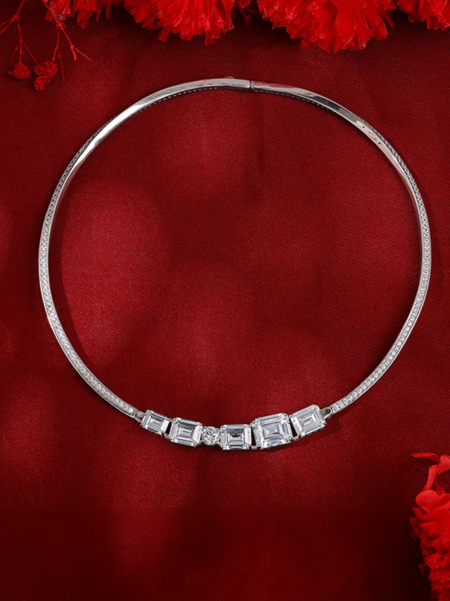 Silver Glam Choker Necklace