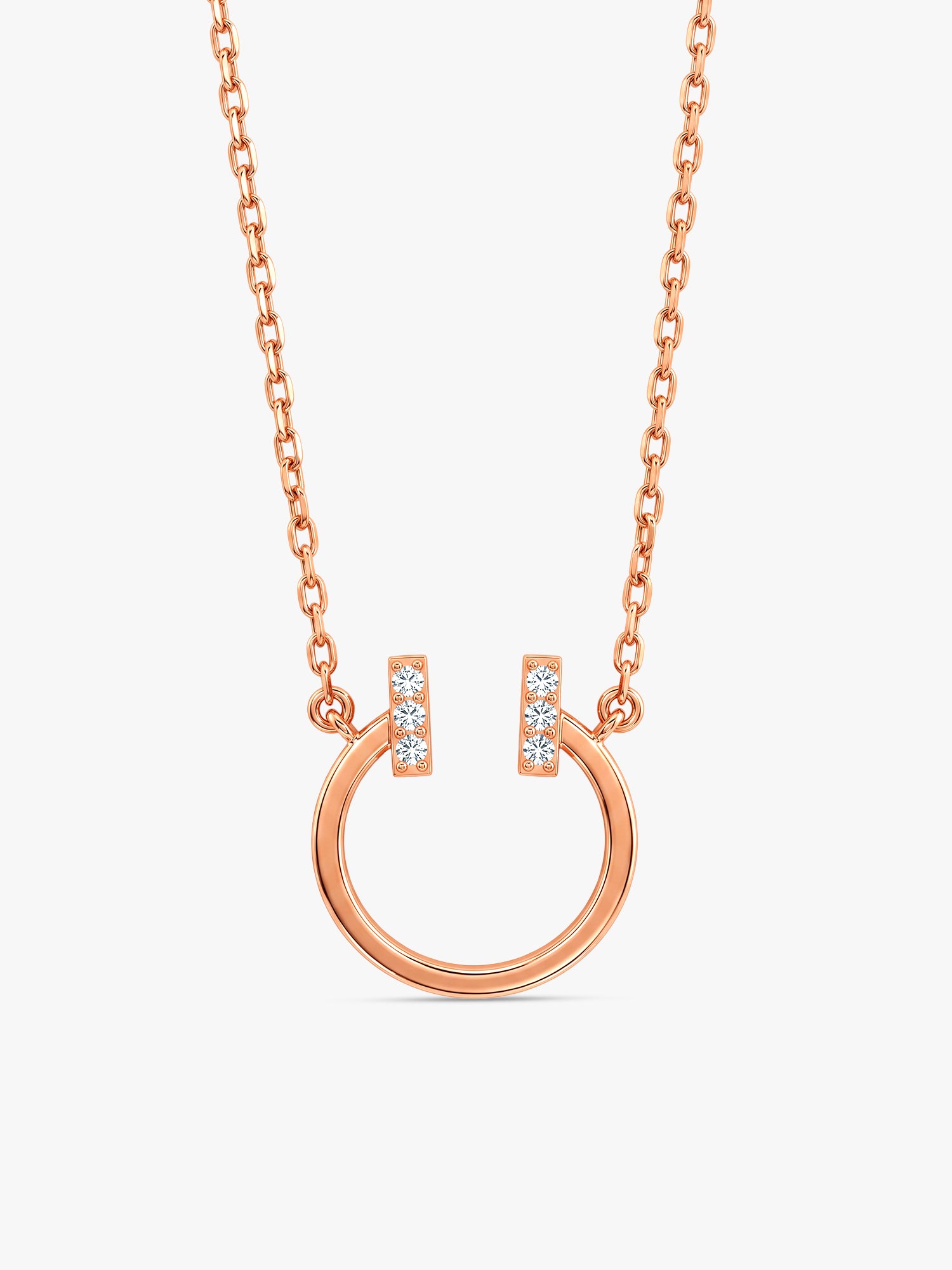 Rose Gold Valencia Horseshoe Necklace