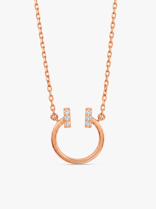 Rose Gold Valencia Horseshoe Necklace