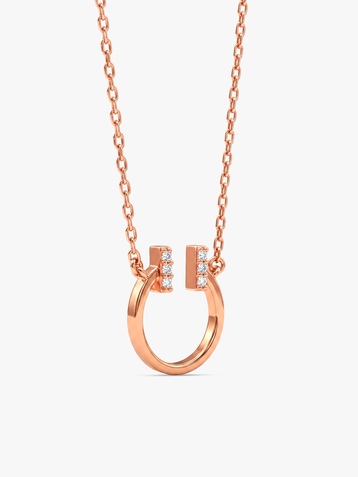 Rose Gold Valencia Horseshoe Necklace