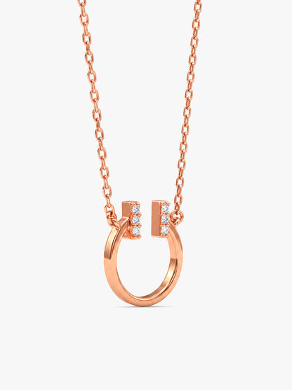 Rose Gold Valencia Horseshoe Necklace