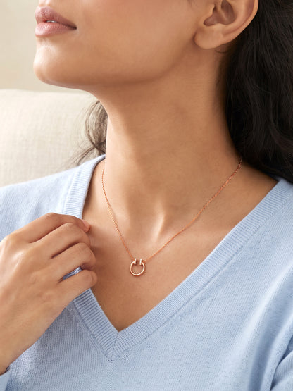 Rose Gold Valencia Horseshoe Necklace