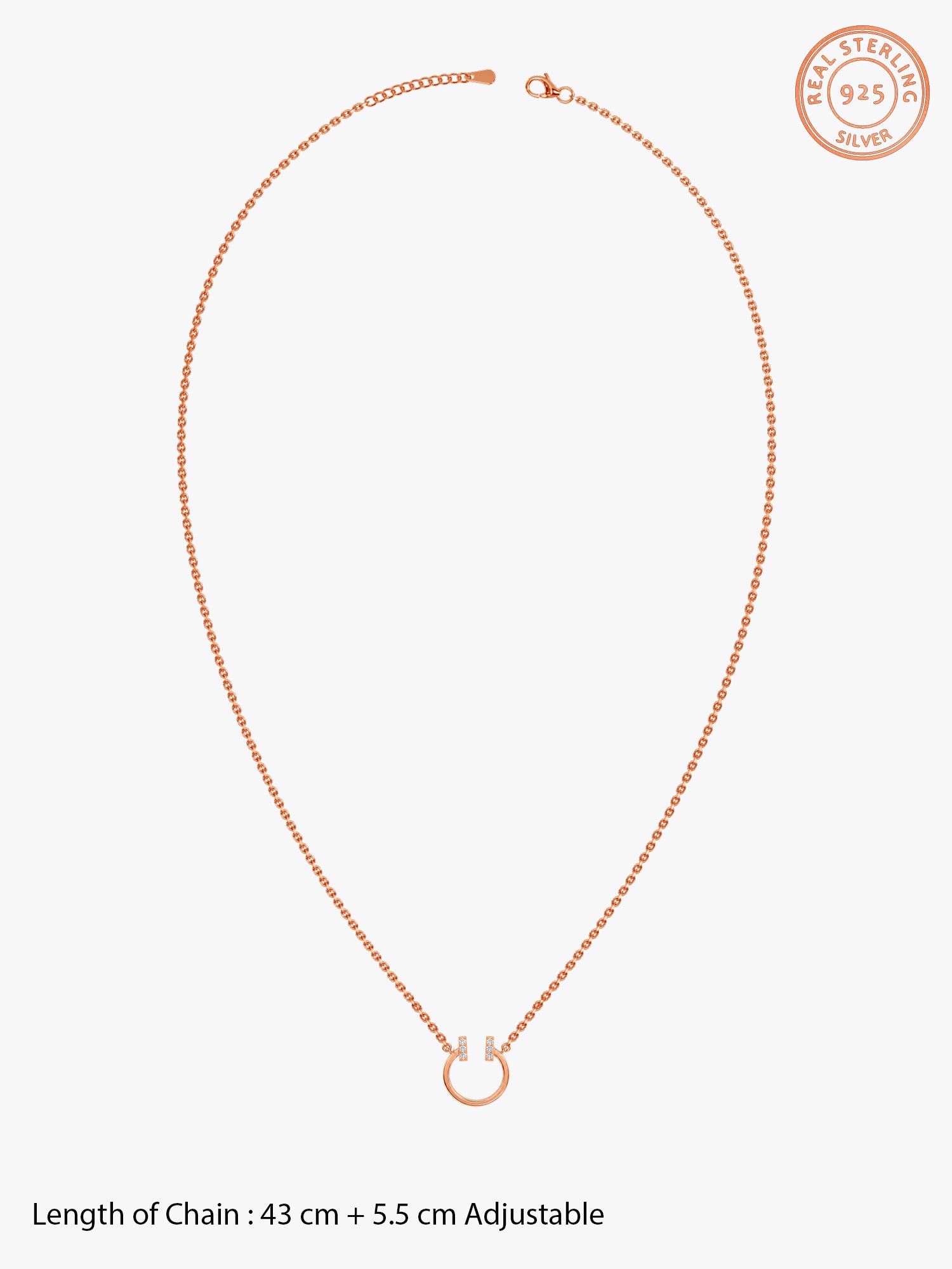 Rose Gold Valencia Horseshoe Necklace