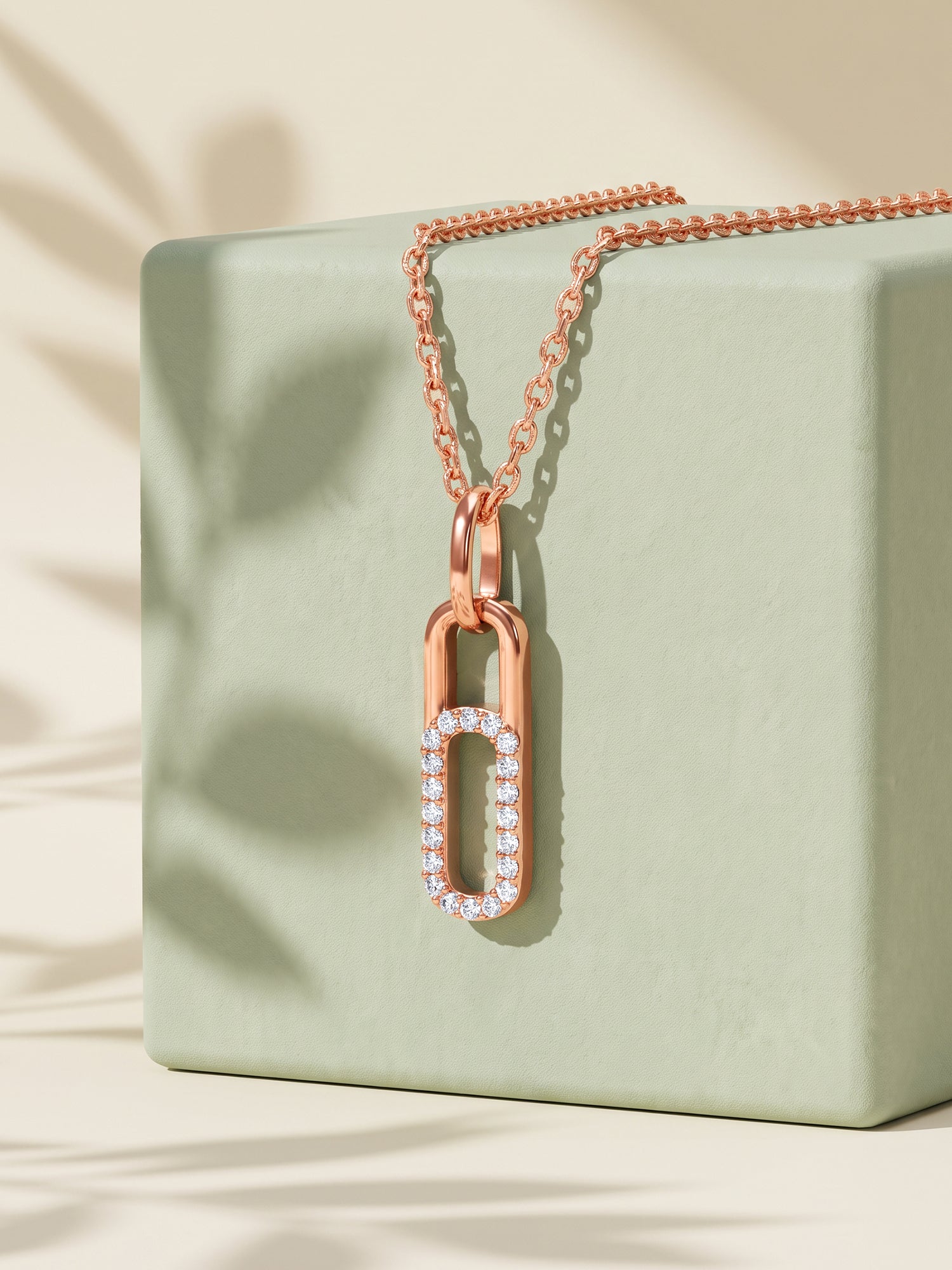 Rose Gold Almudena Pendant With Link Chain