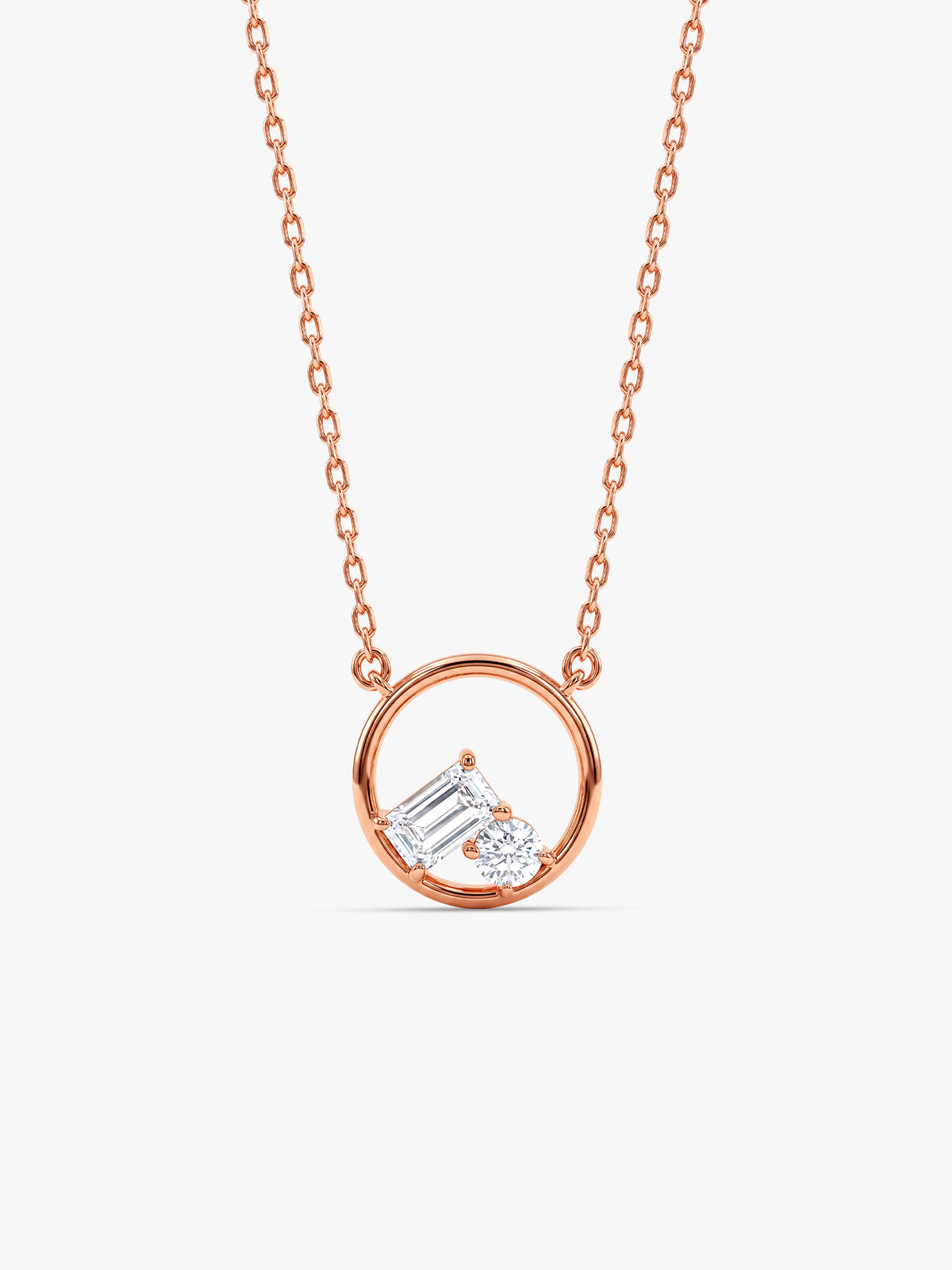 Rose Gold Valeria Circle Necklace